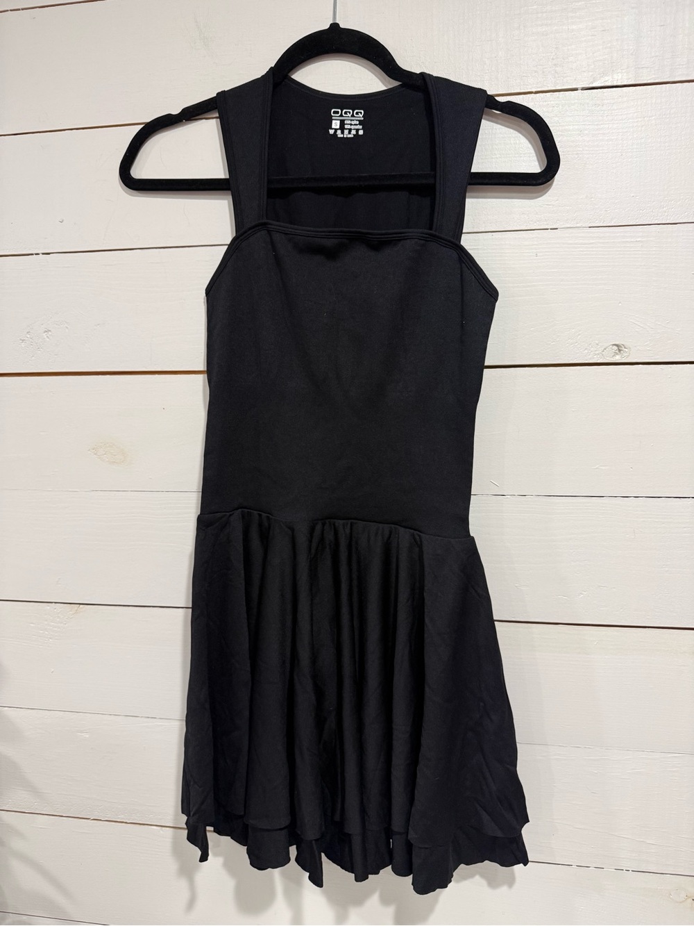 OQQ Black Sleeveless Fit-and-Flare Dress